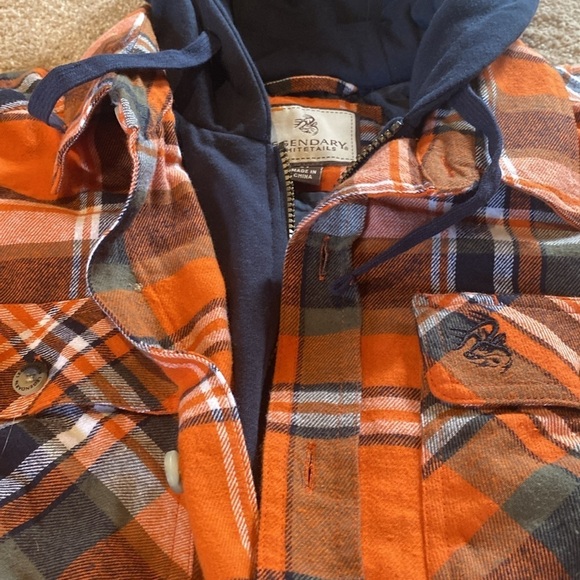 Legendary Whitetails Maplewood Hooded Flannel Shirt Jacket Tomahawk Plaid Sz LT - Picture 7 of 10